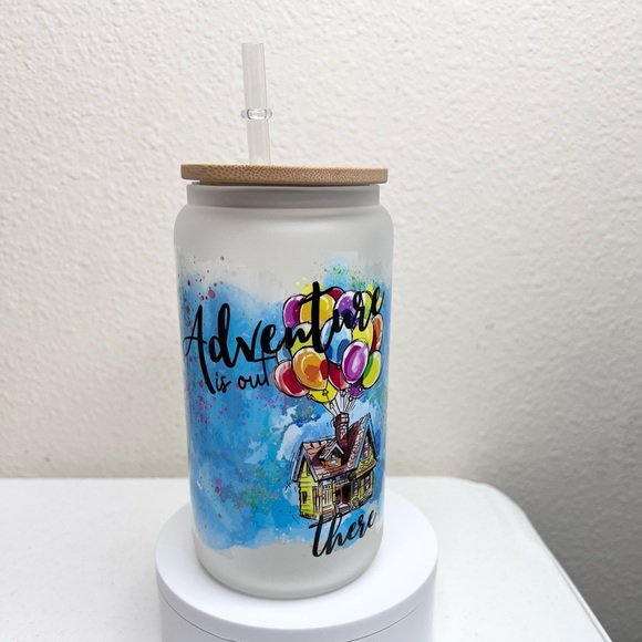 UP Adventure is Out There Handmade Libbey Glass Cup - Picture 5 of 5